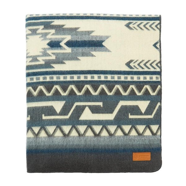 Homeroots 93 x 82 x 0.1 in. Ultra Soft Blue Tone Southwest Handmade Blanket 392089